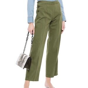 𝅺CURRENT Elliot khaki straight leg linen blend pants